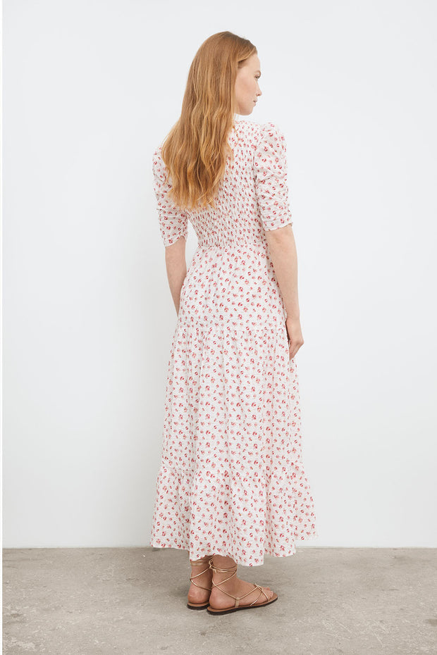 Dovie Crepe Dress - White Berry Print