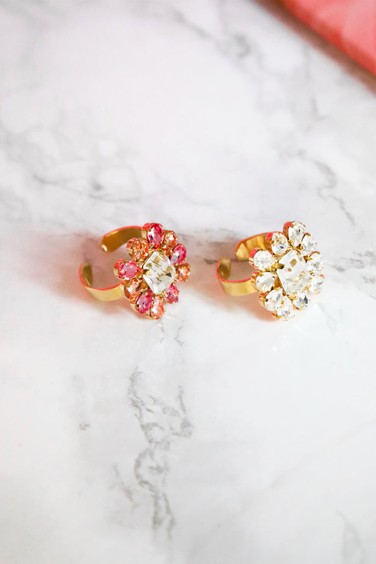 Peony Ring - Coral Combo