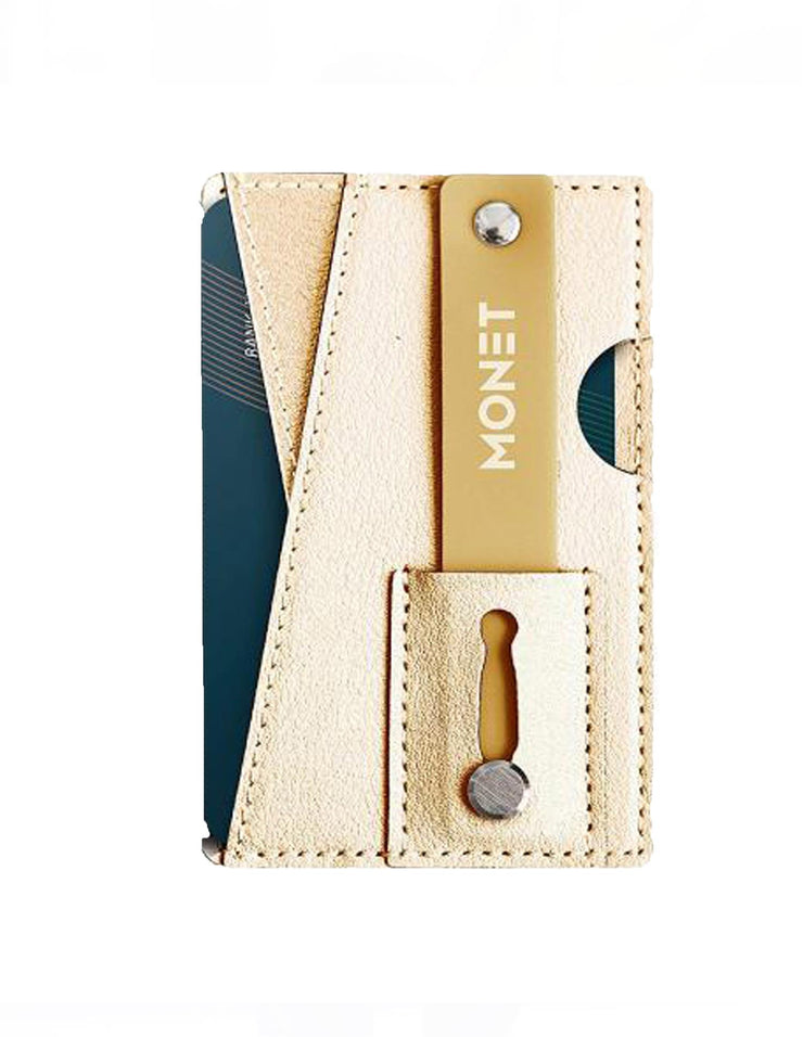 Phone Grip Wallet  Kickstand - Metallic Gold