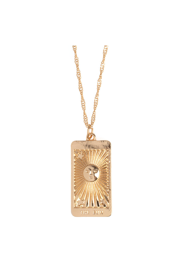 Lana - Sun and Rays Late Square Plate Necklace