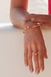 Mini Drop Bracelet Gold - Rose Peach