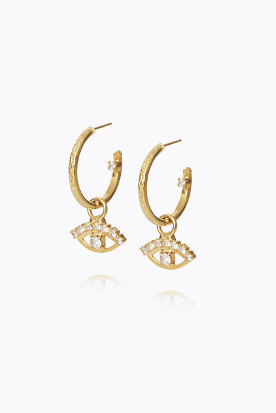 Petite Greek Eye Earrings Crystal