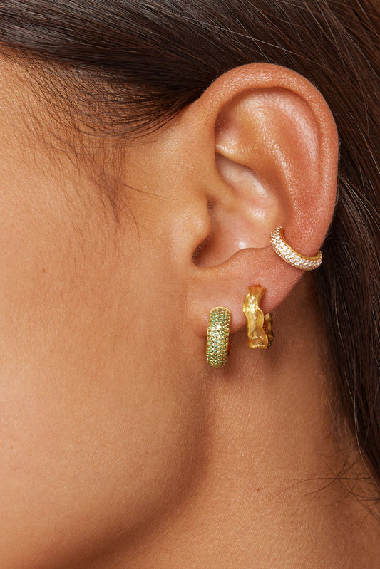 Mini Sparkling Luna Hoops - Green
