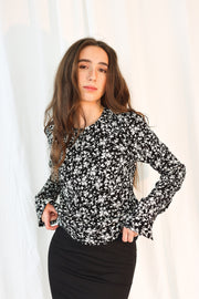 Printed Crepe O - Neck Blouse