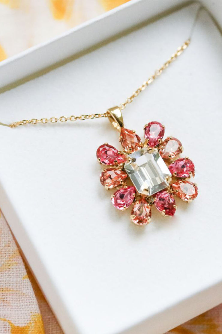 Peony Necklace - Coral Combo