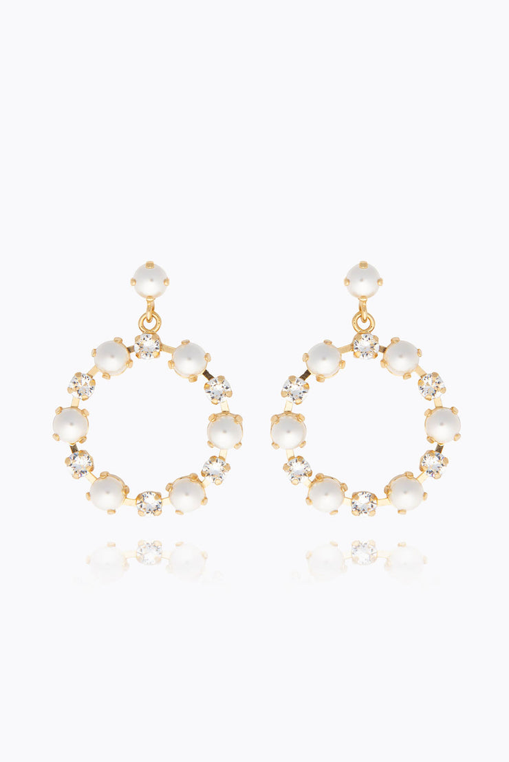 Eternity Pearl Earrings - Pearl/Crystal
