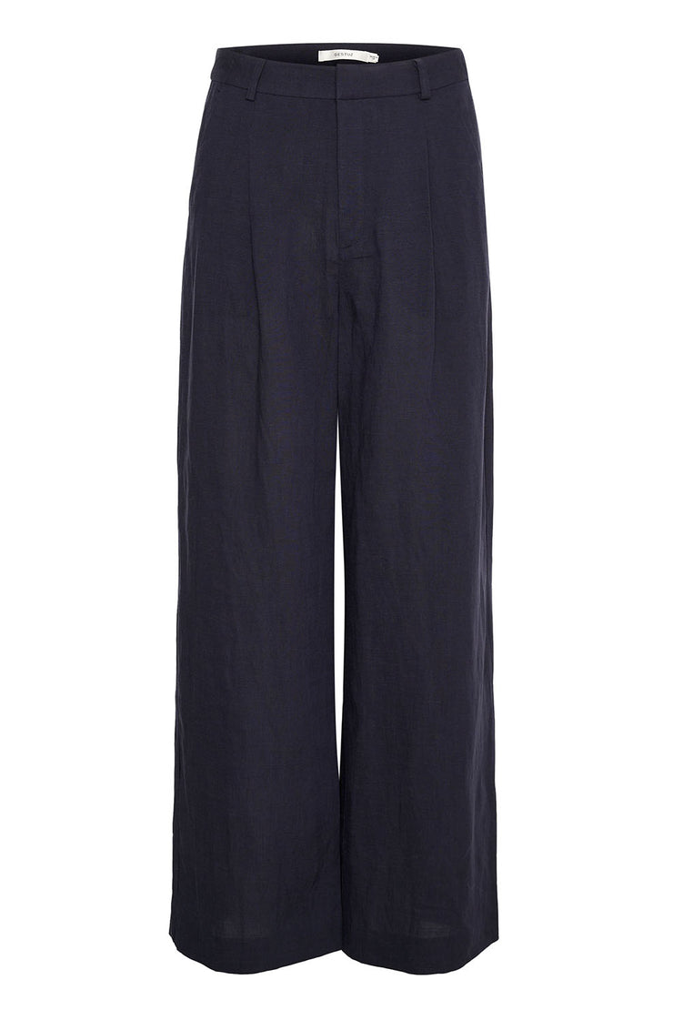 LizaGZ Linen HW Pants - Tammy Navy