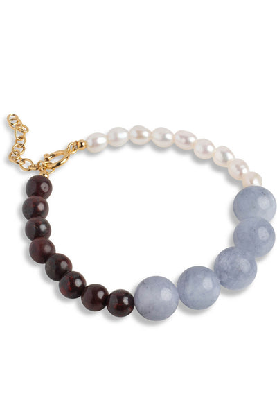Marli Bracelet - Pearls Light Grey and Brown
