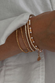 Clear Crystal Tennis Stretch Bracelet White