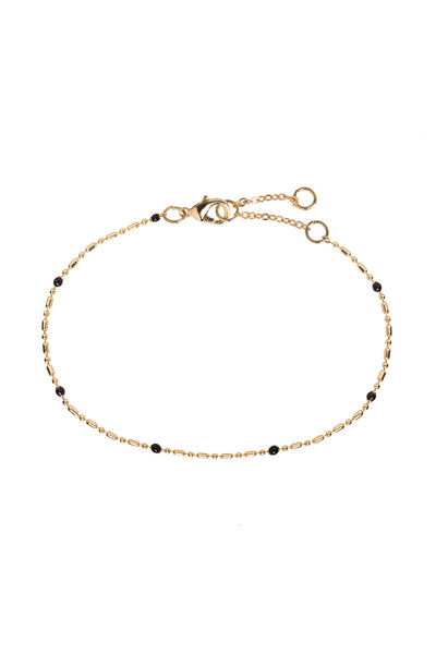 Minimalistic Gold and Black Bead Bracelet