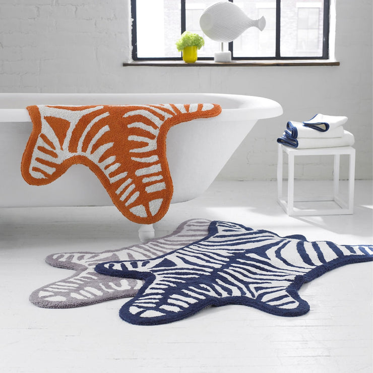 Navy Zebra Bathmat