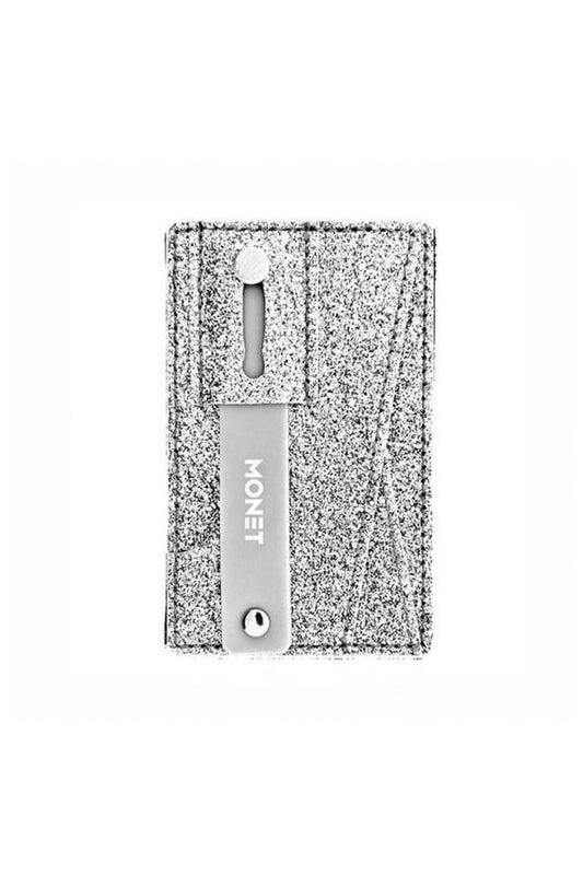 Phone Grip - Wallet - Silver Glitter