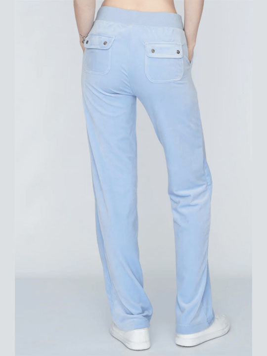 Del Rey Classic Velour Pant Pocket Design - Powder Blue