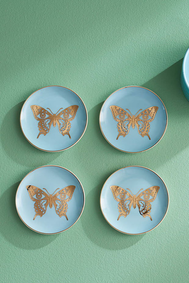 Mariposa Coasters - Set of 4 - Blue/Gold