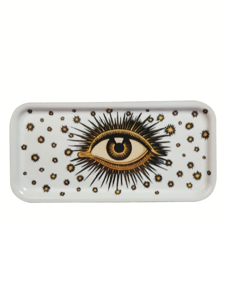 Eye Wooden Tray White 27,5 x 13,5