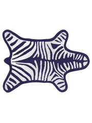 Navy Zebra Bathmat