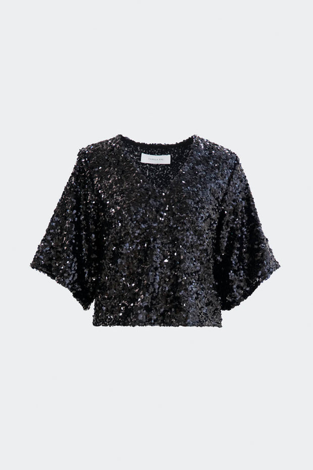 Tony Sequin Top - Black