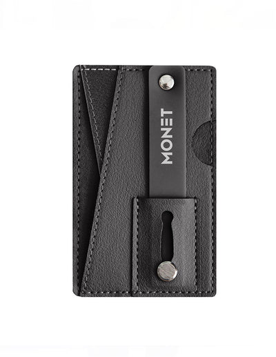 Phone Grip Wallet  Kickstand - Solid Black