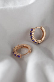 Blue Crystal Hoop Earring