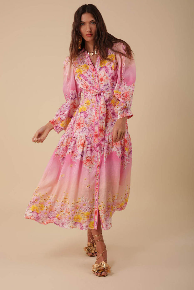 Valerie Linen Dress - Pink