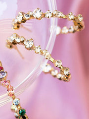 Antonia Loop Earrings Gold - Crystal
