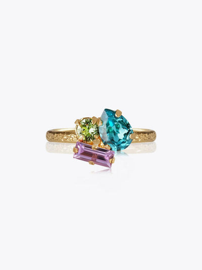 Isa Ring - Light Turquoise/Violet/ Chrysolite