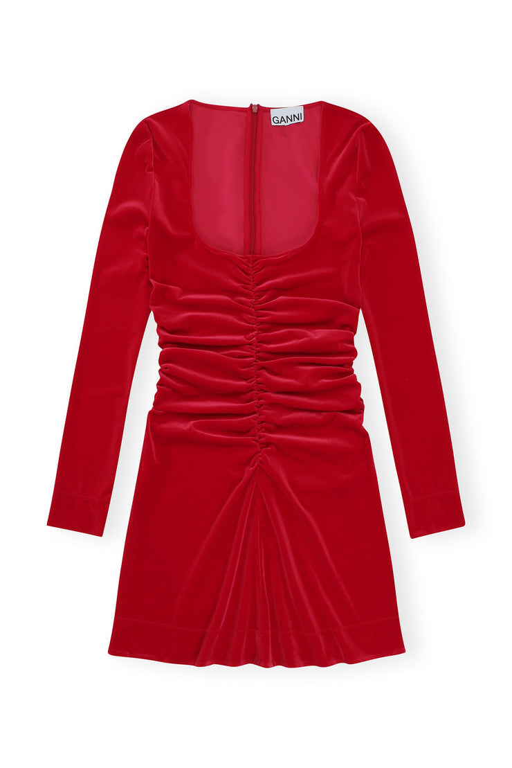 Velvet Jersey Mini Dress - Savvy Red