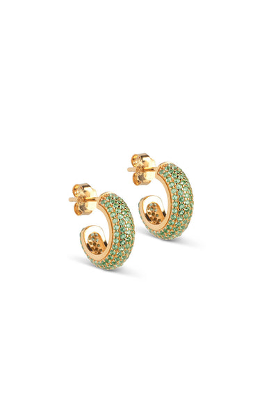 Mini Sparkling Luna Hoops - Green