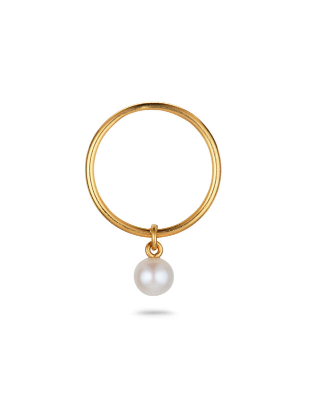 Row Pearl Ring - Gold