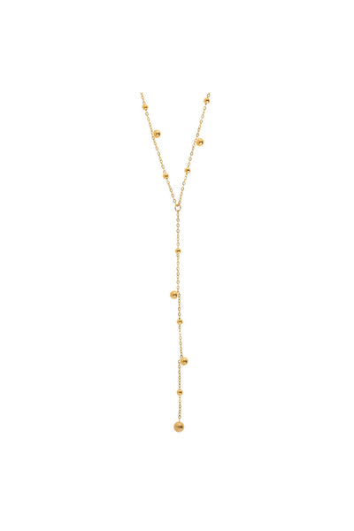 Klara - Lariat Necklace with Gold dots