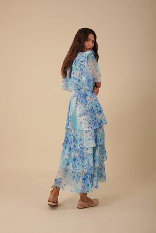 Freya Dress W Tiered Dress - Blue