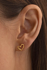 Sarah - Heart Outline Stud Earring
