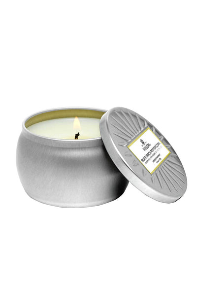 Mini Tin Candle 25tim - Silver Birch Peppercorn