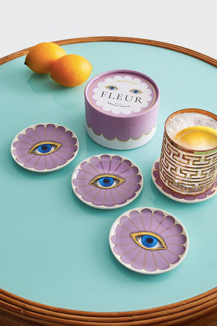 Fleur Coasters - Purple