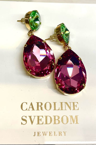 Perfect drop earrings - Peridot/ Rose