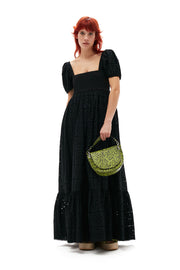 Broderie Anglaise Maxi Dress - Black