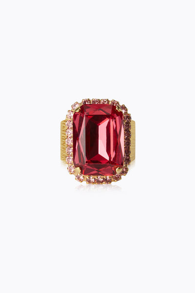 Lydia Cocktail Ring - Mulberry Red/Light Rose