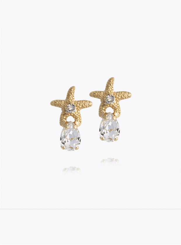 Mini Sea Star Earrings - Crystal
