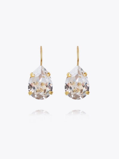 Mini Drop Clasp Earrings / Crystal