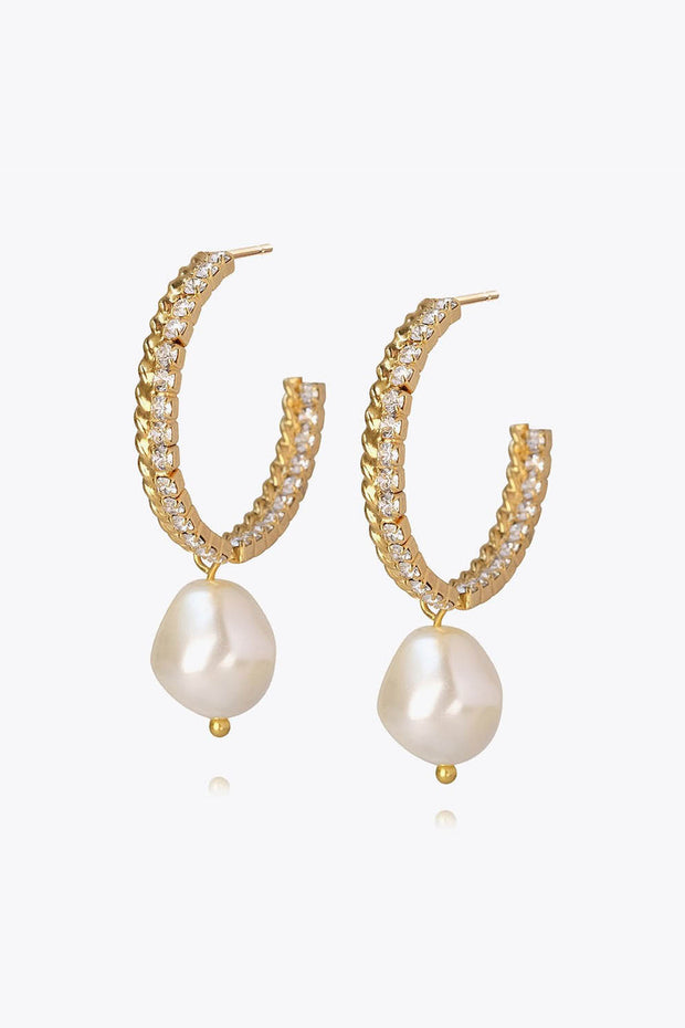 Kaia Pearl Earrings - Pearl/Crystal