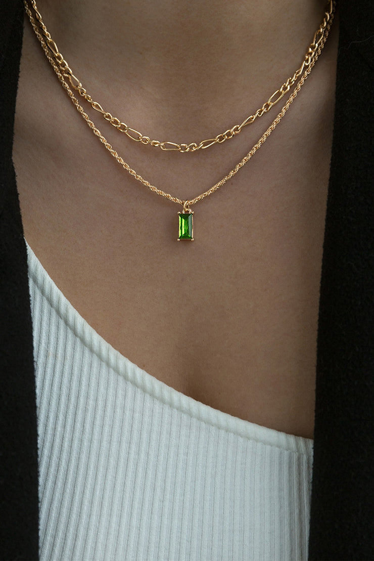 Emerald Crystal With Twisted Chain