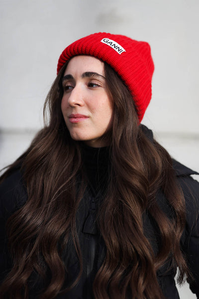 Structured Rib Beanie - Racing Red