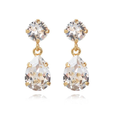 Mini Drop Earring Gold // Crystal