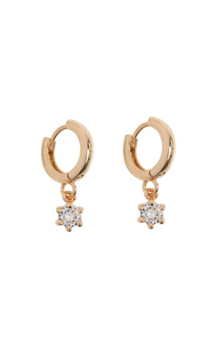 Olivia - Crystal Charm Hoop Earring