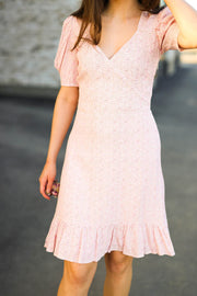 Sienna Short Dress - Pink Flower