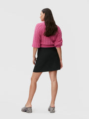 Summer Suiting Button Closure Mini Skirt