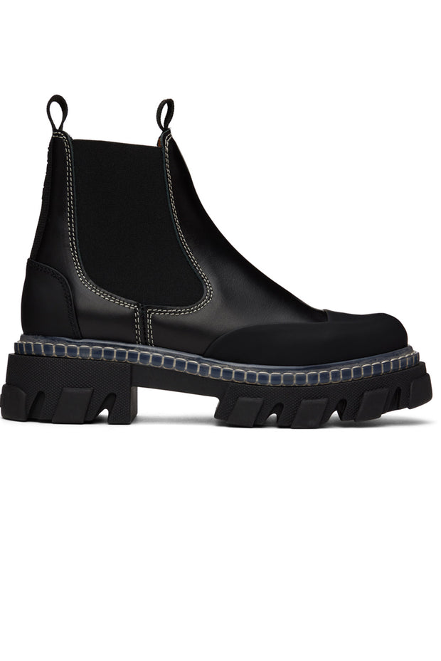 Cleated Low Chelsea Boot - Black